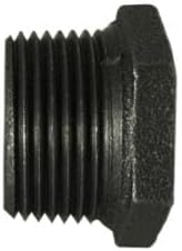 MIDLAND INDUSTRIES 65543 Reducer Hex Bushing, 4 in MPT x 3 in FPT, Iron, Black