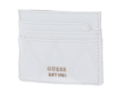 Porte-cartes GUESS Adi blanc en similicuir chic pour femme