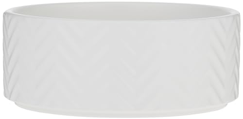 TRIXIE Futterstation aus Keramik, 0,9 l/Ø 16 cm, Weiß für Hund