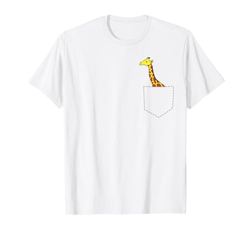 Cute Giraffe In Pocket Cool Tall Giraffe Tall Animal Giraffe T-Shirt