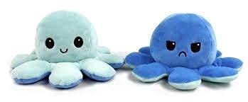 Art & Fun Reversible Octopus Plush Animal Soft Toy Changer & Empathetic,Cute Toy,Cuddly Soft Toys,Plushie,Plushies That Are With Emotion,Squishy,Hugsy /Creative Toy For Kids/Girls (Baby Pink & Blue)