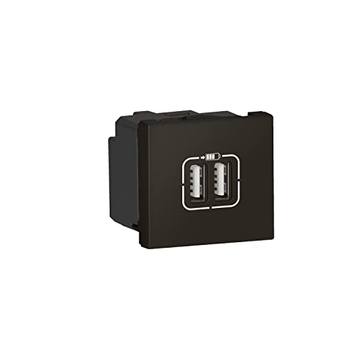 Legrand - Double chargeur USB Type-A Mosaic 3A 2 modules - noir mat
