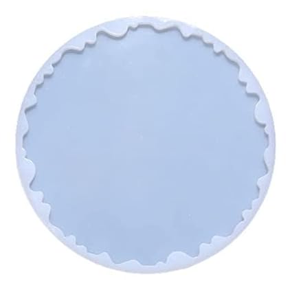 Resin and Craft Silicone Resin Tray Mold,8 inch 6mm Deep Zig Zag Round Tray Photo Frame Mold Clock Mold Ring Platter Mold Serving Tray, Epoxy Resin Casting Mold for DIY Faux Agate Tray, Serving Board