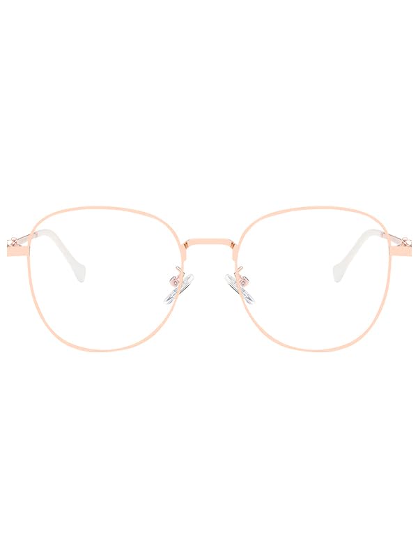 KAEOISFUOversized Metal Oval Reading Glasses for Women, Trendy Anti Blue Light Computer Readers, Filter UV Ray Lady Eyeglasses