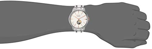 Gevril Mulberry Men's 9601B Swiss Made Automatic White Textured Dial Open Heart Exhibition Case Back Silver Bracelet Watch3