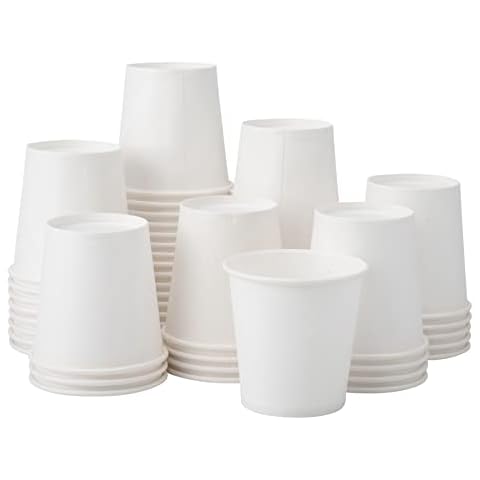 Party Warehouse 50 Disposable Single Wall White 4oz (115ml) Paper Cups for Espresso Coffee Tea Hot Drinks and Cold Drinks - (4oz 50 Pack) Great for Serving Samples, Portions as Well as Home Use Cover
