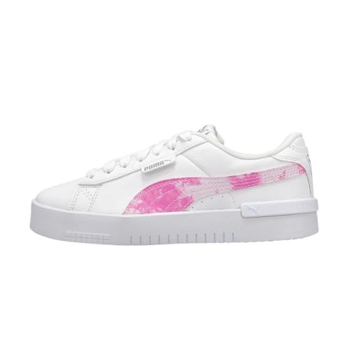 PUMA Girls' Jada Bleach Fashion Sneaker White/Pink 5 Medium US
