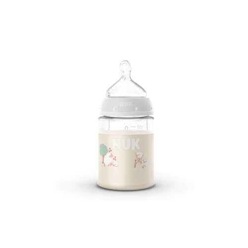 Image of NUK First Choice Smooth Flow Anti-Colic Bottle Peach, 5 oz. Baby Bottle with SafeTemp Temperature Indicator, Newborn Essentials, 1-Pack