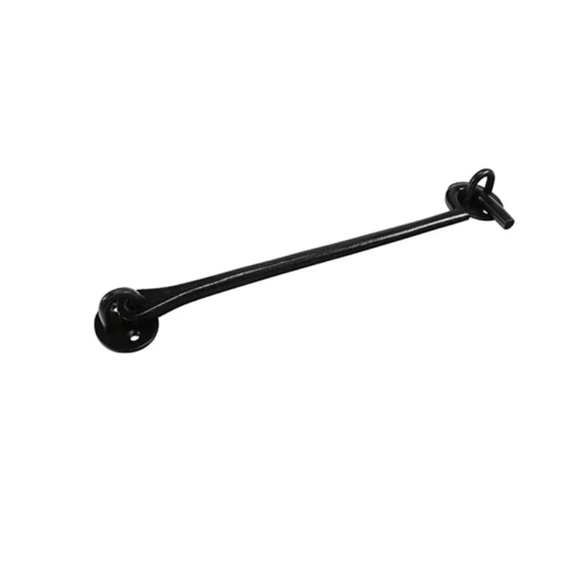 Black Cast Iron Cabin Hook and Eye, 300mm, for Gates, Doors and Windows
