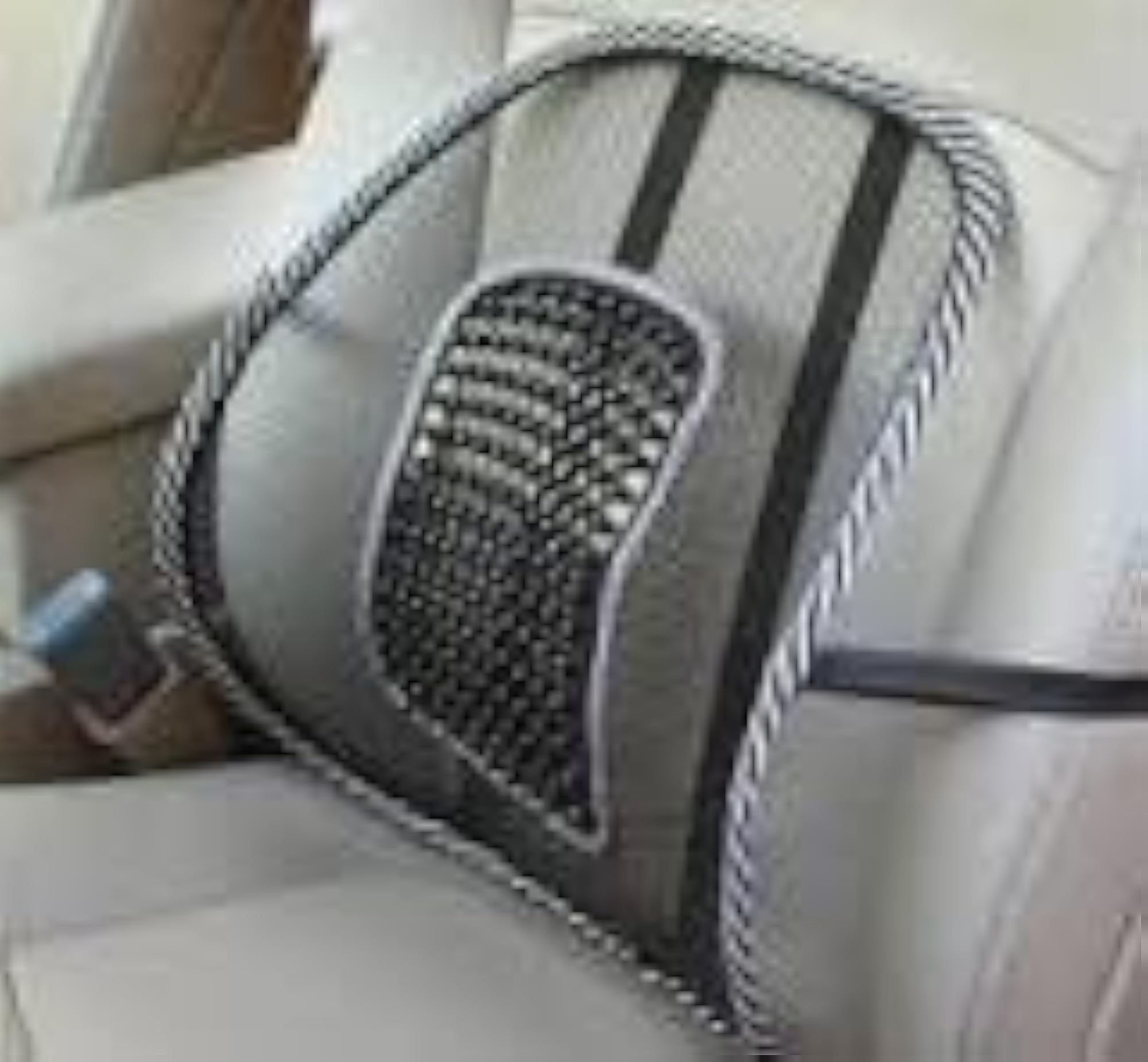 Car Back Rest with Lumbar Support Mesh Cushion Pad