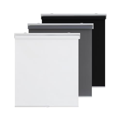 BWEROCIQ Blackout Blinds for Windows Cordless Roller Shades Pull Down Room Darkening Thermal Insulated UV Protection Window Shades for Bathroom Bedrooms 23W in x 72H in（58W cm x 183H cm, White