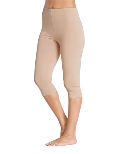 Image of Kotii Women's Lightweight Soft Capri Leggings Crop Leggings 3 /4 Stretch Yoga Pants