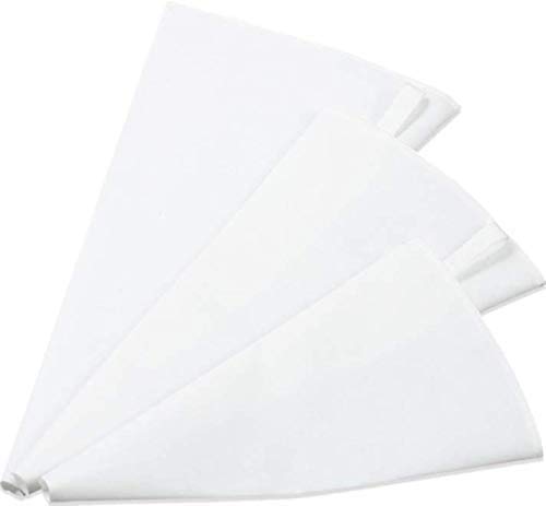 3 Pcs Pastry Bags Reusable, 3 Sizes professional Thick Cotton Icing Pastry Bags, DIY Kitchen Tool Set for Cookies Chocolate Cupcake Dessert Icing Cream, Large Medium Small Strong White Bags