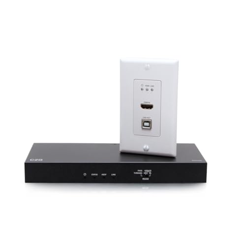 C2G HDMI HDBASET + USB-B to A and RS232 Over CAT Extender Single Gang Wall Plate