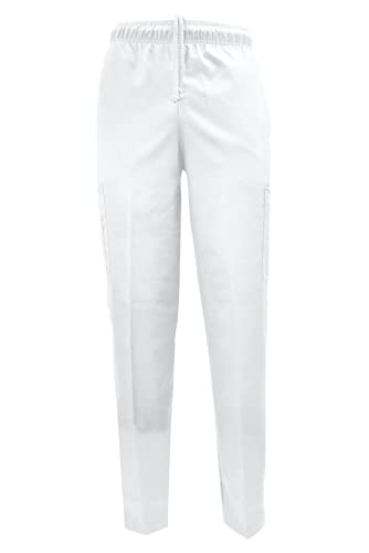 ACTIVE UNIFORMS Classic White 6 Pocket Chef Pants with Multi-Pack QTYS Available (1 Pack, Large)