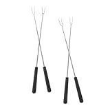 ARTIBETTER 4 piezas Tenedores para Barbacoa Acero Inoxidable Mango Plástico Colores Portátiles para Reuniones y Camping Reutilizables y Aptos para Lavavajillas Pinchos para Carne y Verduras