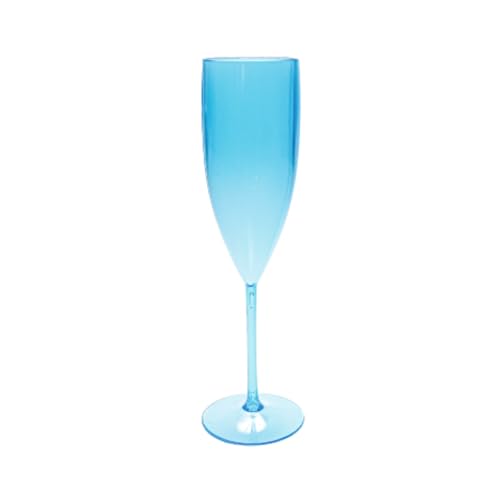 6 Taças Champanhe Acrílico 160 Ml Festa Casamento Formatura cor:Azul Bebe