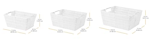 Whitmor Rattique Storage Baskets - White (3 Piece Set) by Whitmor - Image 3