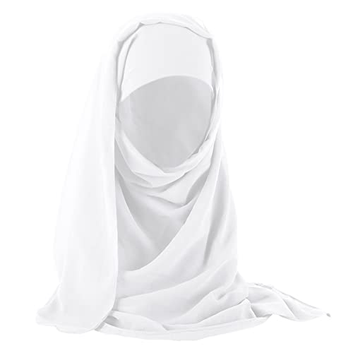 TDEOK Coiffe turban décontractée pour femme musulmane turban islamique musulmane écharpe bonnet gants, Blanc., taille unique Cover
