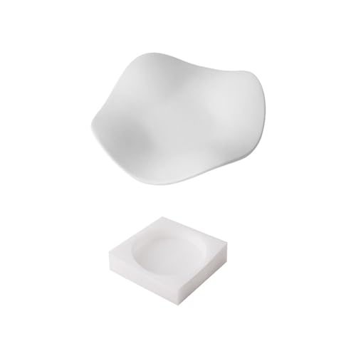 Porte-objets vide-poche céramique blanc givré design