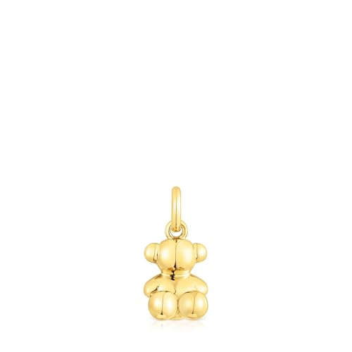 TOUS Colgante con Baño de Oro 18Kt sobre Plata de Primera Ley para Mujer Motivo de Oso de 11mm, Versatil y Combinable, Colección Bold Bear