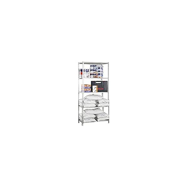 Certeo Schwerlastregal Maderclick | HxBxT 200 x 100 x 40 cm | Traglast pro Fachboden: 150 kg | Verzinkt | Kellerregal… – Bild 4