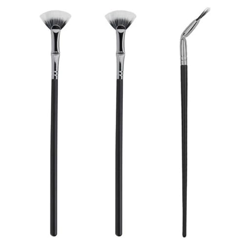 QZKJQDD Mascara Fan, Folding Angle Scalloped Eyelash Brush, Multifunctional Angled Fan Shaped Eyelash Brush Lash Wand Brush Makeup Tool, for Upper Lower Eye Lash (3Pcs)