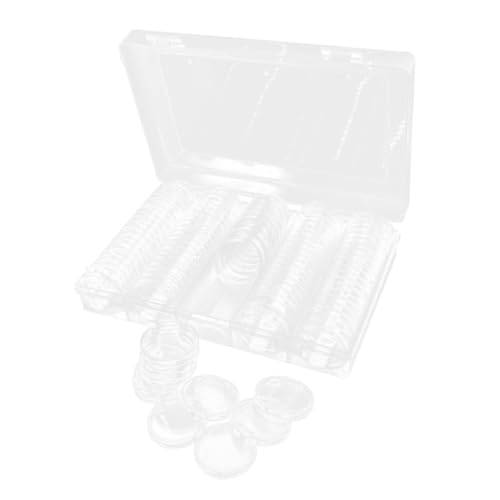 Set de 100 cajas organizadoras transparentes para monedas miniatura 1