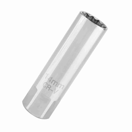 Yctze para llave bujias 14mm llave bujias estrella 14 mm Bujía de encendido, acero inoxidable, 14 mm, pared delgada magnética, bujía, desmontador de llave de cubo, desarmado