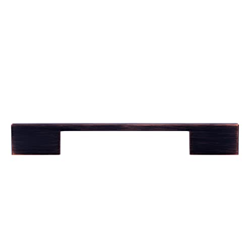 Image of South Main Hardware Wide Modern Die Cast Cabinet Handle, 6.3 inch Center to Center, Oil Rubbed Bronze, 10-Pack