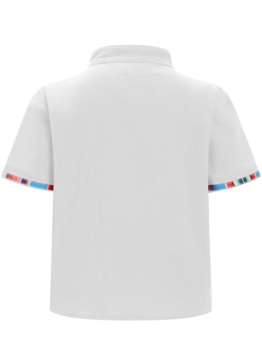 AWIBMK Kids Toddler Boys Mexican Shirt Short Sleeve Button-up Guayabera Shirt Traditional Cinco De Mayo Fiesta Top2