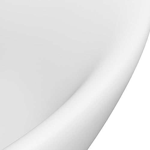 Lavabo ovalado moderno para baño de invitados en color blanco mate elegante 5
