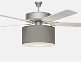 FANTASTIC SHADE CLIPS Ceiling Fan 100% Linen Shade DIY Bundle + Patented Adapters & FREE Diffuser, Fits 98% of Fan Light Kits (*YOU MUST CHECK FOR COMPATABILITY BEFORE PURCHASING*) Gray