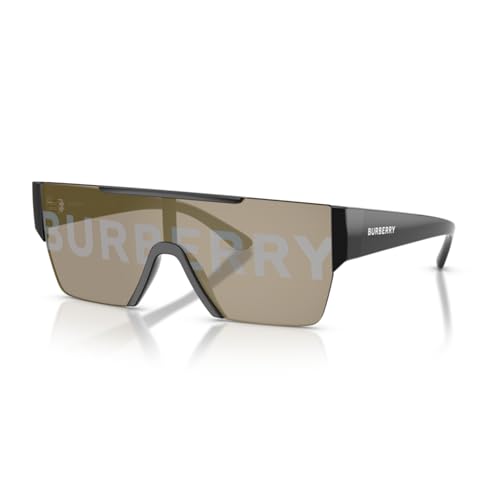 Burberry BE4291 3001/G 38MM Black/Grey Tamp Burberry Silver/Gold Rectangular Sunglasses for Men +Bundle with Accessory Eyewear Kit