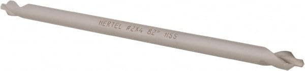 Hertel Combo Drill & Countersink, #2, 3/16" Body Diameter, 118° Angle, High Speed Steel, Bright Polished Finish, 5/64" Point Diameter, 4" Overall Length