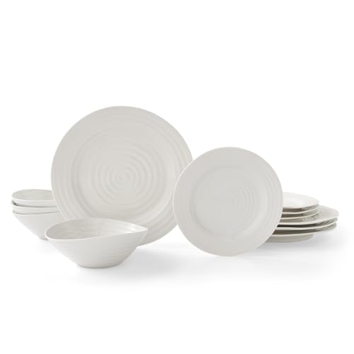 Sophie Conran for Portmeirion Dinner Set, Porcelain, White, 27.9 x 27.9 x 2.5 cm