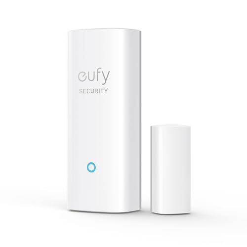 eufy Security, Capteur d'entrée eufy Security - Détecteur pour Portes et fenêtres avec Alarme, alertes sur Application Android/iOS, 2 Ans d'autonomie -...
