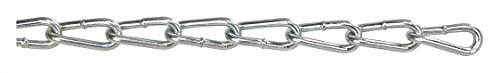 Peerless 6010232 Low Carbon Steel Straight Link Machine Chain, Zinc Plated, #2 Trade, 0.148