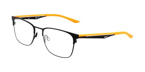 Lunettes de vue Nike 4644 N noir mat et orange pour enfant taille 50/16/135