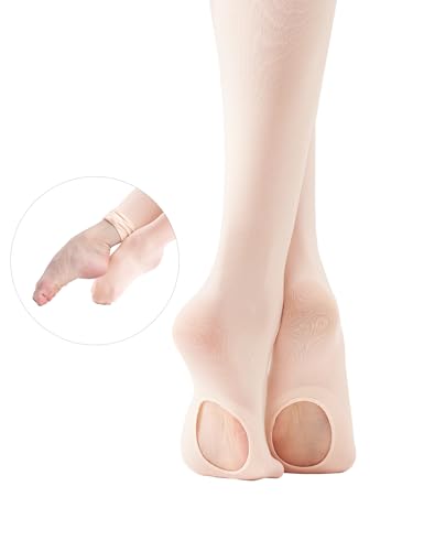 Ultra-soft Ballet Tights High Elastic Convertible Dance Pantyhose 2 Ways to Dress (Toddler/Girls/Women)2