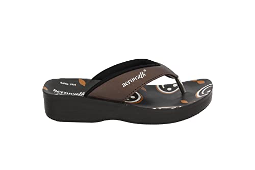 Image of AEROWALK Stylish Fashion Slipper for Women | Comfortable| Lightweight | Anti Skid | Casual Office Footwear (0895 BLACK)