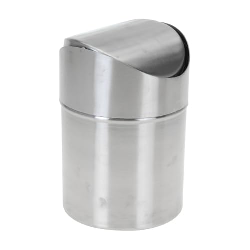 Edelstahl Abfalleimer Kosmetikeimer Mülleimer Tischeimer 1 Liter 12x16cm Badezimmereimer Müllbehälter Abwaschbar