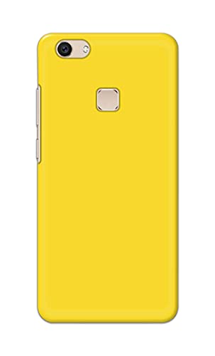 Image of Printed Hard Back Cover Case for Vivo V7+ | Vivo V7 Plus | Vivo Z10 Back Cover (Plain Yellow) -1803