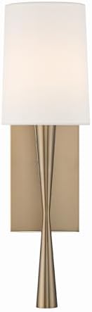 Crystorama Trenton 1 Light Aged Brass Sconce