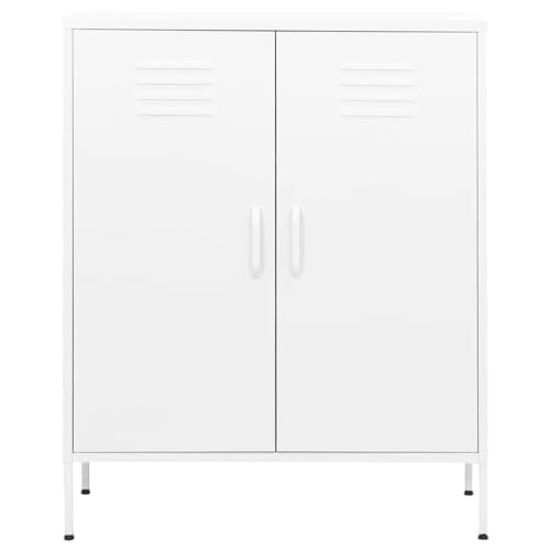 Buffet en acier blanc à étagères réglables pour optimiser l'espace - 5