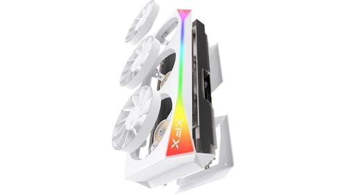 Image of XFX Mercury AMD Radeon RX 9070XT OC Magnetic Air White Edition with RGB 16GB GDDR6 HDMI 3xDP, RDNA 4 RX-97TMARGW9, Graphics Card, Compatible with Desktop PCs