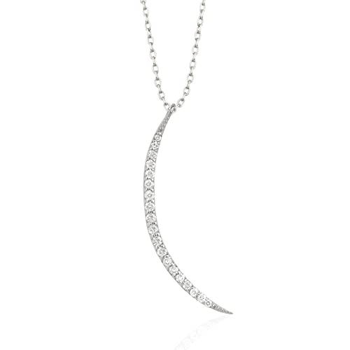 Thea Diamond Crescent Moon Pendant Necklace Jewelry For Women | 0.12 Ct Half Moon Phase Charm Christmas Gift In 14K Solid Gold | Dainty Celestial Lunar Everyday Jewelry In Yellow, White Or Rose Gold #TOP7