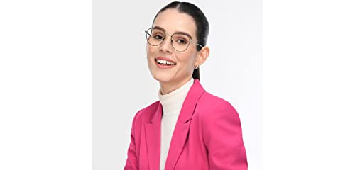 Image of VINCENT CHASE EYEWEAR Unisex Zero Power Bluecut & Antiglare Computer Eyeglasses For Eye Protection And Strain | Stainless Steel | Full Rim Round | Medium | Vc E13784