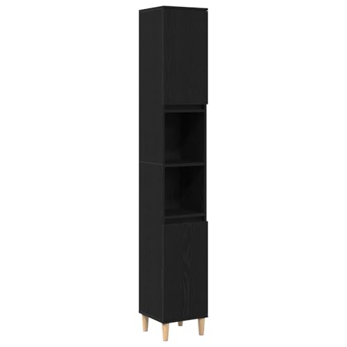 vidaXL Gabinete de Baño Moderno de Roble Negro Almacenamiento Amplio y Diseño Duradero | Solución de 190Cm Ideal para Espacios Compactos Organizadores Elegantes y Fácil de Montar Muebles
