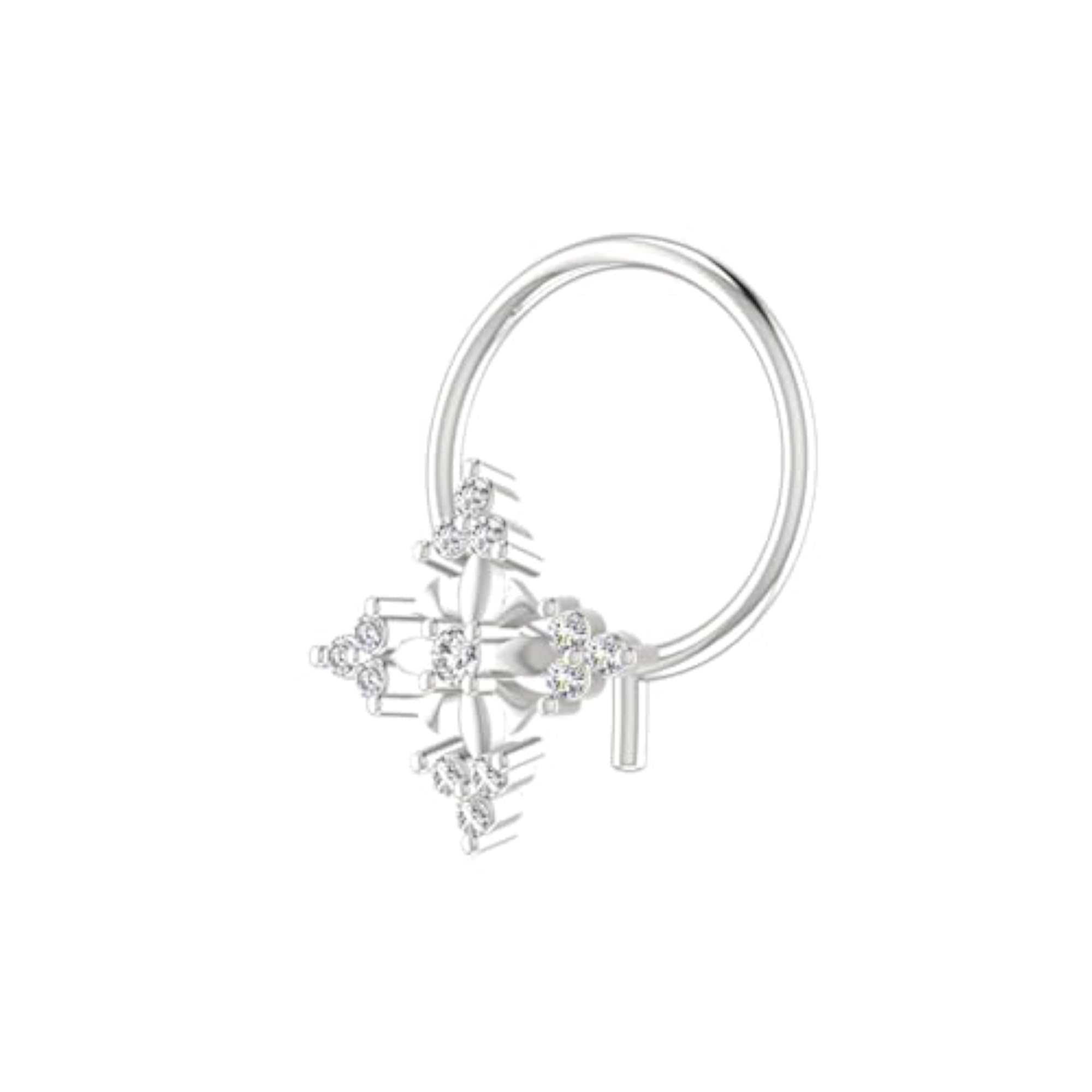 Women's 18K White Gold & Certified Diamond Nose Ring